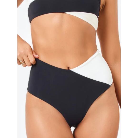 L Space Other - L Space Black Cream Solstice Classic Bikini Bottom S NWT